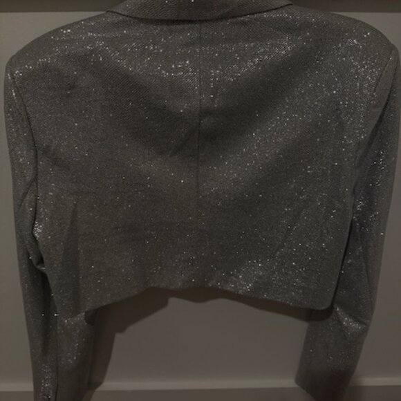 Meshki Silver Glitter/Sparkle Blazer Mini Skirt Set L/XL - NWT - Picture 3 of 8